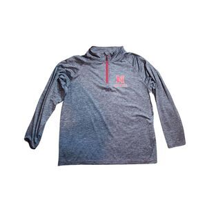 Colosseum Gray Long Sleeve Shirt with Red Accents